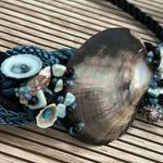 Handmade belt with sea shells Black Photo 4