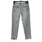 American Eagle SZ 4 ‘90s Straight Jeans Distresed Rip Mid-Rise Zip-Fly Gray Wash Photo 4