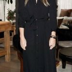 G. Label by GOOP Tizzie Midi Shirtdress Long Sleeve Black Buttob Up Size 8 Rare Photo 1