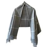 J.Crew 2 for $30 Gray Oversized Plaid Blanket Scarf Fringe Throw Photo 0