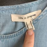Life in Progress  Women Medium Denim Shift Dress Pocket Distressed Photo 3