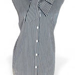 Ming Wang Sleeveless Striped Button Down Black White Blouse Size Large Photo 0