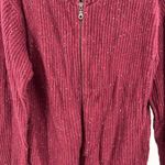 Maurice's vintage L wool blend cardigan burgundy zip front ramie winter preppy Photo 3