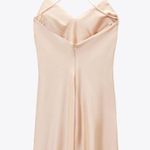 ZARA midi dress wedding beige tan satin effect slip party coctail Photo 9
