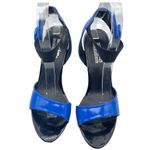 Coach and Four Blue Ankle Velcro Strap Patent Shoes Size 8 Blue Photo 1