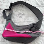NWOT Gray and Pink mesh shoulder bag sling Crossbody Bag adjustable strap zipper Photo 6