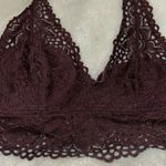 Aerie  Lace Deep Burgundy Halter Bra size Medium Photo 1