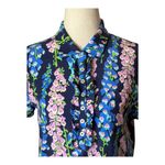Lilly Pulitzer  Dress Women Medium Blue Floral Foxy Foxglove Carolyn Shirt Dress Photo 3