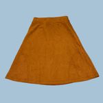 Marc New York  Faux Suede A-Line Skirt Brown Tan Gold Accent - Medium Photo 4