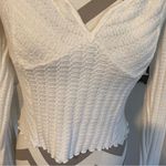 Atelier by Kirious White Knit Long Sleeve Top open back size XL Photo 2
