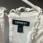 EXPRESS Lace Flutter Sleeve Eyelet Blouse White MEDIUM Photo 3
