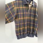 Lands' End VTG  Quarter Zip Pullover Sweatshirt Jacket Plaid Flannel Multi Color M Photo 4