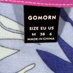 GOMORN FLORAL TROPICAL SHEER WOMEN BLOUSE BUTTON UP LANTERN SLEEVE M MULTICOLOR Size M Photo 4