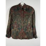 Carlisle Vintage  100% Silk Paisley Print Long Sleeve Button Blouse Womens Size 6 Photo 6