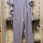 ASOS Bardot Lilac Lavender Off Shoulder Jumpsuit Ruffle Detail Sleeves 6 Photo 10