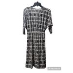 3th & Love Black White‎ Geometric Print Midi Dress V Neck Casual L Size L Photo 1