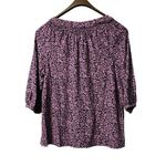 J.Jill Top Size Measured Cotton Tencel Floral Keyhole Preppy Career Professional Photo 1