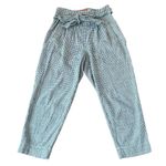 Anthropologie Cartonnier navy gingham tie waist pleated pant 4 Photo 3