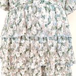 One Loved Babe  Green Blue Floral Pleated Tiered Maxi Dress Photo 3