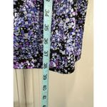 AA Studio Black/Purple Geo Print Wrap Front Dress Size 14P Midi V Neck Black Photo 3