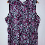 Lady Hagen Stylish Sleeveless‎ Leopard Print  Top Light Blue , Purple and Black Photo 0