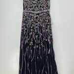 Mac Duggal 5353 Size 14W Floral Beadwork Flare Short Cap Sleeve A-Line Dress Photo 1