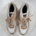 Nike  Air Max 90 Print Sneakers Women 6.5 White Bronze Leather Lace Up Running Photo 6
