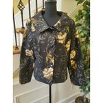 Bandolino Bandoline Womens Size 12 Black Floral Jacket 3/4 sleeve Photo 9