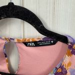 ZARA  Women’s Small Floral Ruched Midi Dress Photo 1