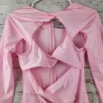 Coperni Cut Out Jersey Dress in Light Pink Small Long Sleeve Barbiecore Mini Photo 4