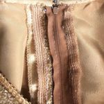 60’s Handmade Gold Beaded Sequin Cocktail Dress Short Sleeve Size L Photo 9