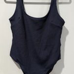 H&M  Swimsuit One Piece Womens Medium Navy Textured No Bra Pads Stretch Travel Photo 0