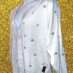 Tipsy Elves  new creamy white cardigan sweater with sparkly gold stars! Photo 4