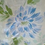 Gloria Vanderbilt  1X Blue Green All Over Floral Swiss Dot Cotton Aloha Top Plus Photo 3