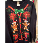 Gildan Men's Christmas Sweater Large Navyo 90’s Photo 3