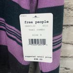 Free People NEW Riptide Crop Top Striped Shirt Teal Combo Womens Small Photo 3