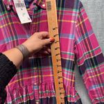 Ralph Lauren Polo  girls 16 plaid flannel shirtdress Andover pink twill Boho Photo 9