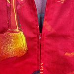 Chico's  Faux Suede Red Asian Zip Up Long Sleeve Shirt Jacket Womens 2 L 12 New Photo 4