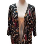 LuLaRoe Black Multi-Color Paisley Print Open Front Short Sleeve Cardigan Size S Photo 0