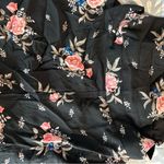 Divided women's size 8 black floral short overalls, inseam 2", length 28" Photo 2