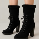 Calvin Klein NIB! Keona suede Wood heel lace up boot size 9 Photo 0