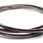 Guess Vintage  Logo Spell Out Triple Link Bangle‎ Bracelet Silver delicate rocker Photo 0