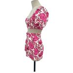 White Fox Boutique  Primrose Crop Top Shorts Two Piece Set Pink Floral Small Photo 3