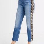 Madewell  Classic Straight Jeans w/ Leopard Leg Stripe Size 26 Photo 0