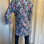 Liz Claiborne Paisley Block Print Floral Tunic Rop Colorful 3/4 Sleeve V-neck Photo 3