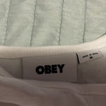 Obey  small tank top off white with stickers Photo 3