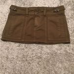 Elegant Tan Mini Skirt with Buckle Detail Brown Photo 1