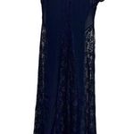 ASOS  High Neck Long Black Lace Short Sleeve Dress Women’s Size 4 Photo 0