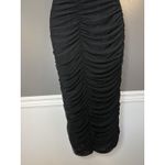 Club L London Dress Womens 10 Black Ruched Bodycon Midi Spaghetti Strap Made UK Photo 7