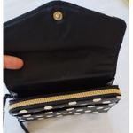 Black w/ White Polk A Dots Wristlet Clutch Purse Snap Closure Credit Card Holder Photo 3